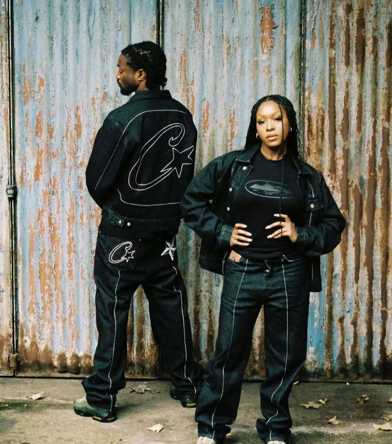 CORTEIZ C-STAR STITCH-DOWN JEANS BLACK