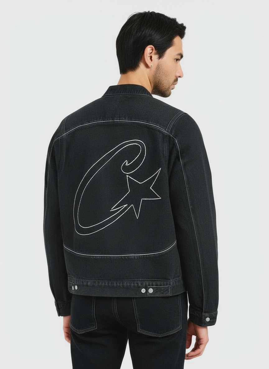 CORTEIZ C-STAR STITCH-DOWN DENIM JACKET BLACK