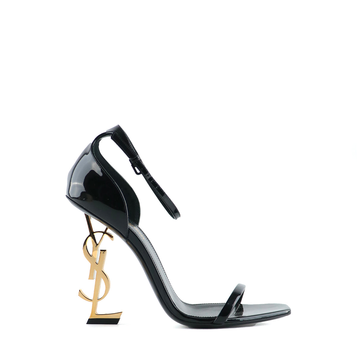 Sandales Opyum en cuir noir (saint Laurent)