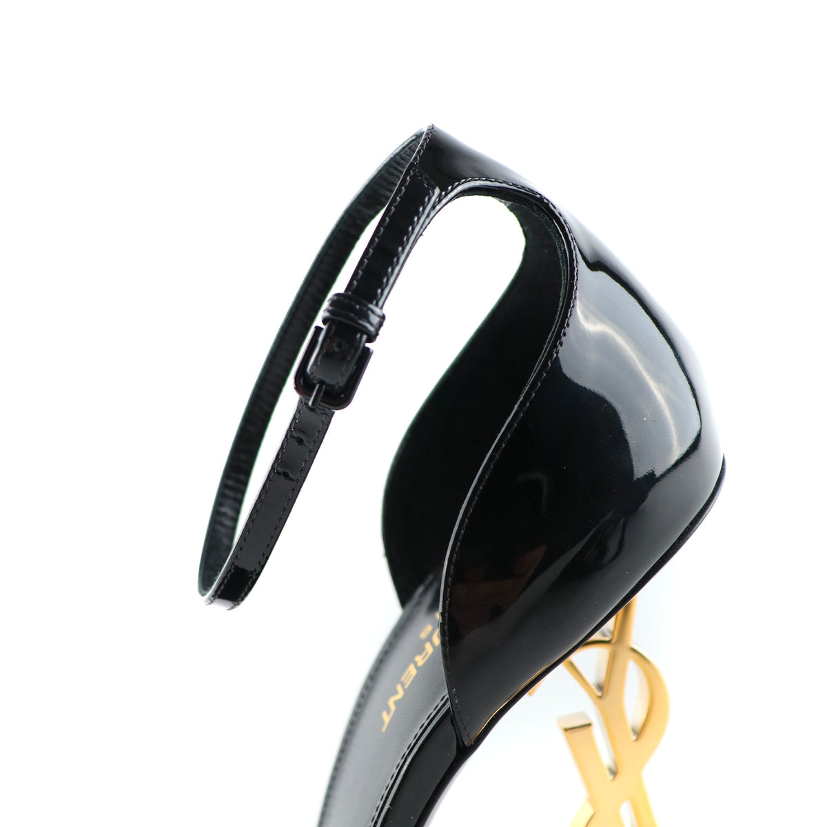 Sandales Opyum en cuir noir (saint Laurent)