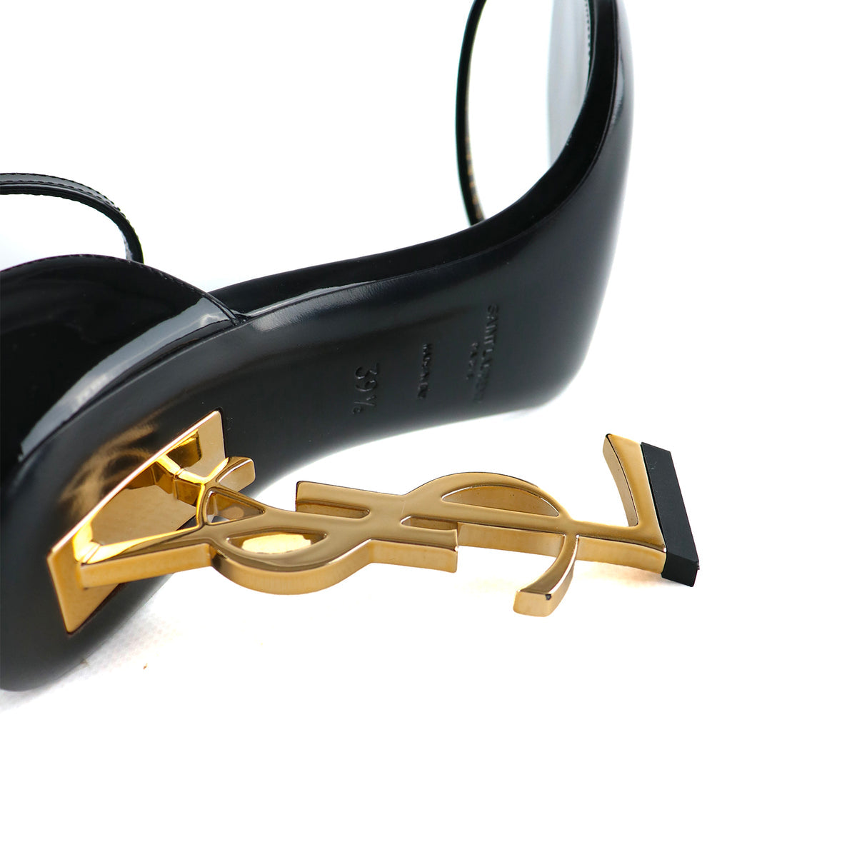 Sandales Opyum en cuir noir (saint Laurent)