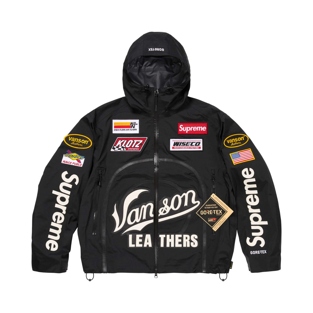 SUPREME X VANSON LEATHERS GORE-TEX SHELL JACKET BLACK