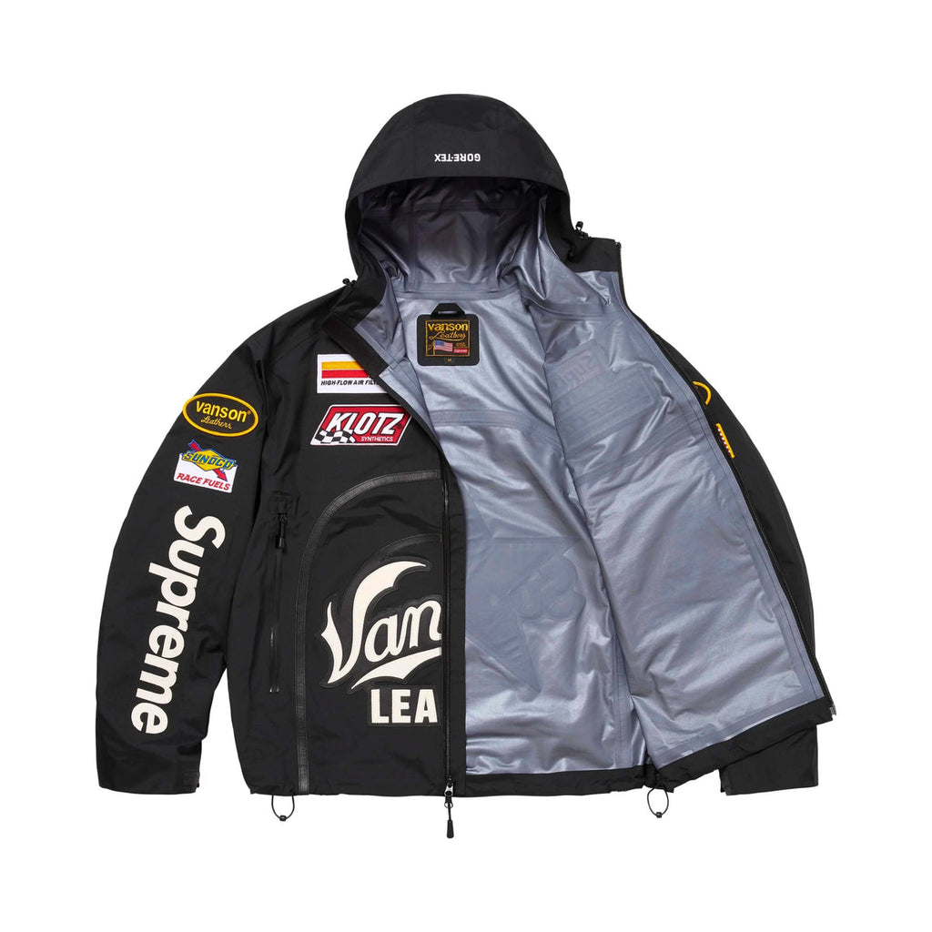 SUPREME X VANSON LEATHERS GORE-TEX SHELL JACKET BLACK