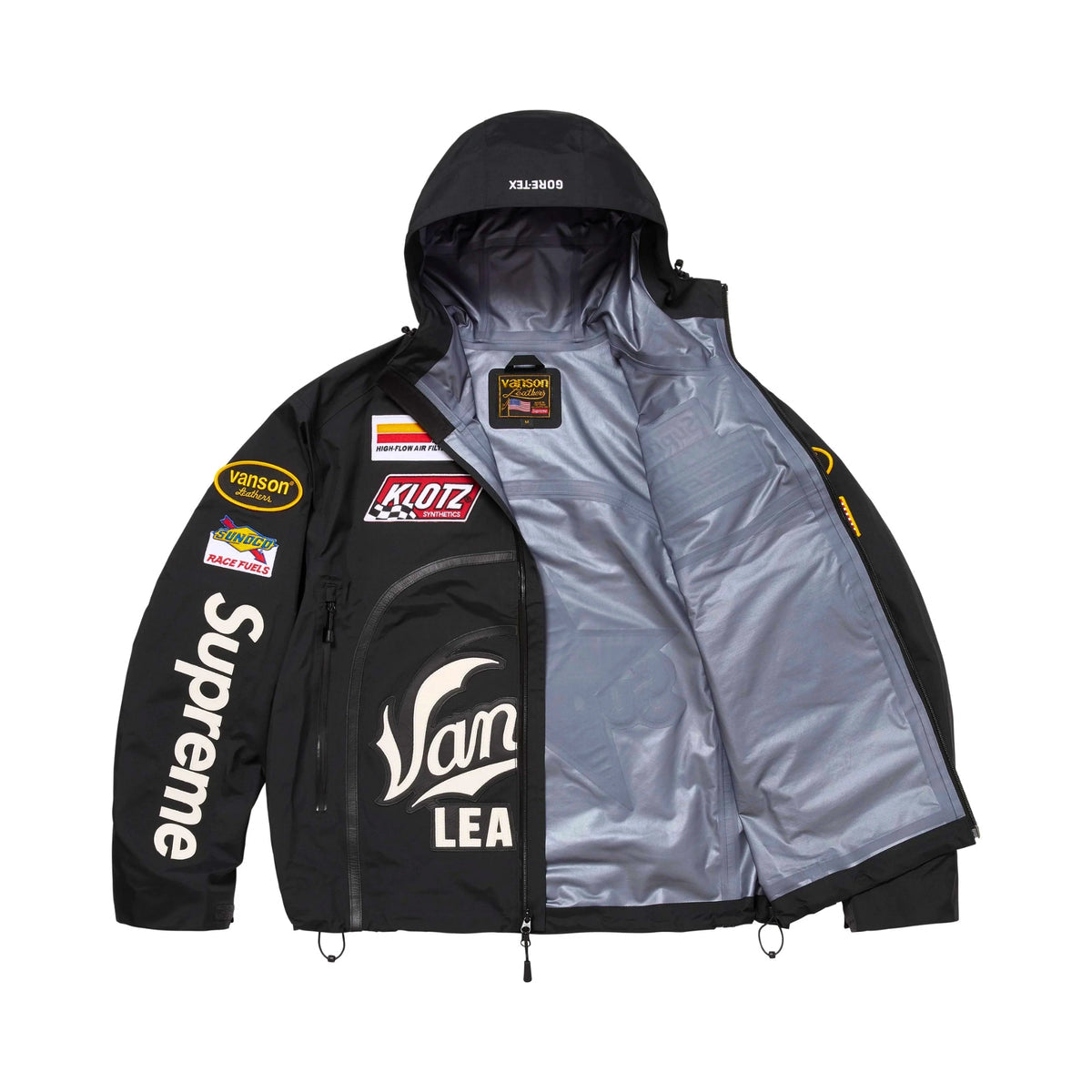 SUPREME X VANSON LEATHERS GORE-TEX SHELL JACKET BLACK